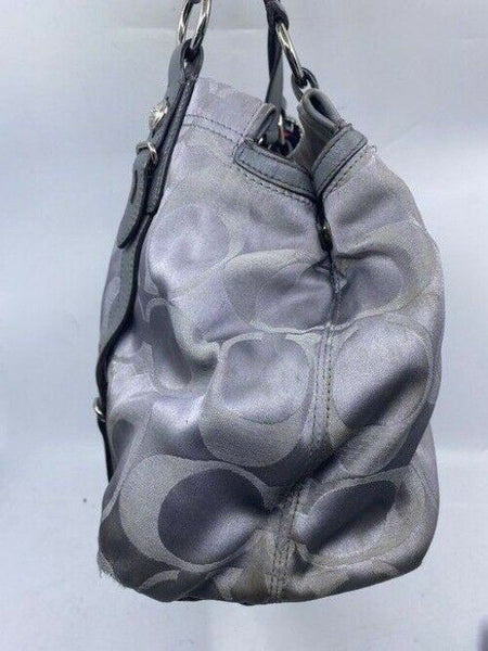 coach w w detachable specialty tie accent silver shoulder bag