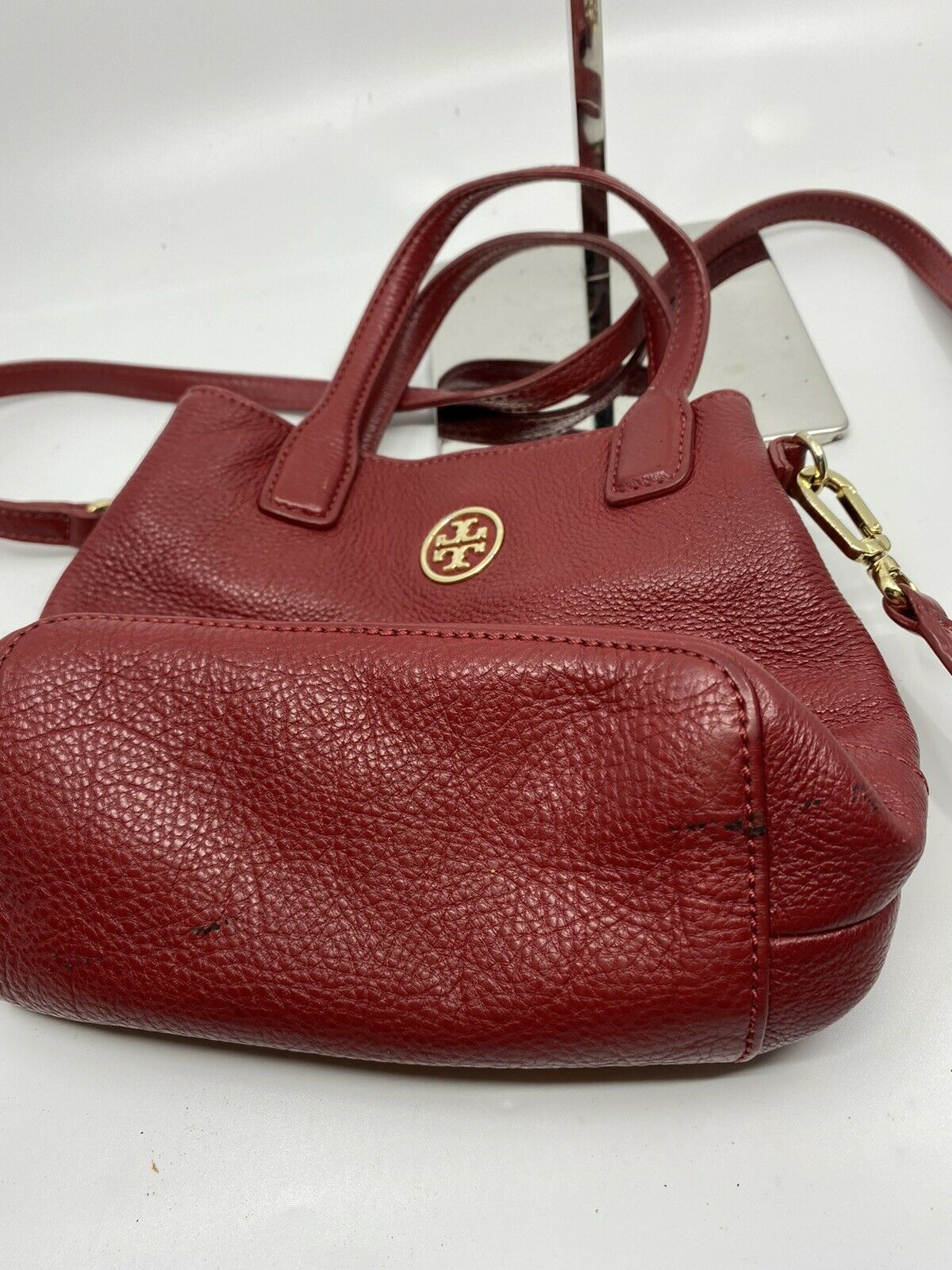 TORY BURCH Red Leather Small crossbody Bag/ Hand Carry