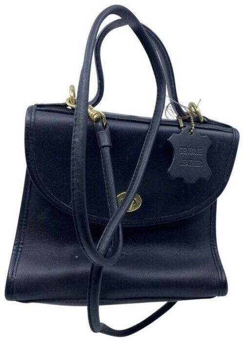 Croft And Barrow Messenger Vintage Black Leather Cross Body Bag