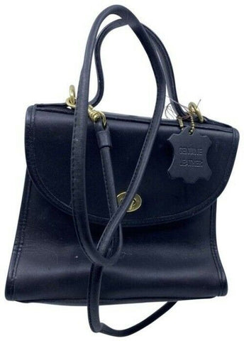 Croft And Barrow Messenger Vintage Black Leather Cross Body Bag