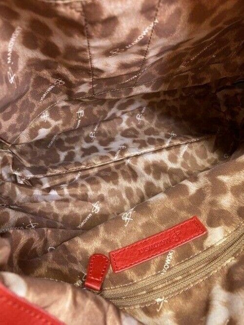 b makowsky large red leather shoulder bag