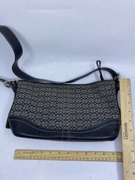 Coach Black Beige Fabric Cross Body Bag
