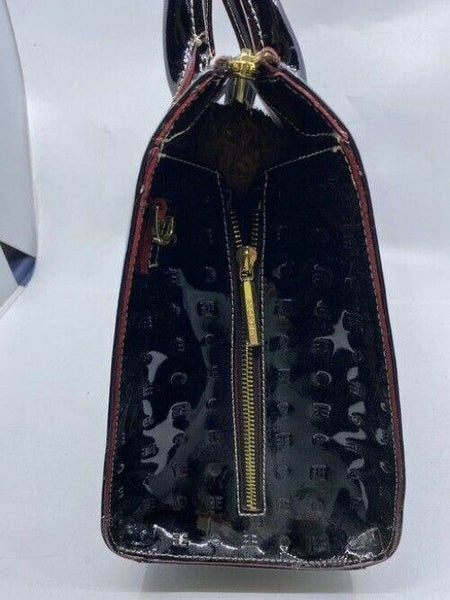 Arcadia Handbag Made In Italy Black Patent Leather Tote