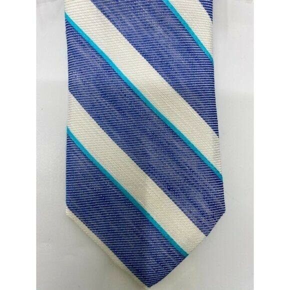 New! BONOBOS Stripe Navy White Premium Neck Tie