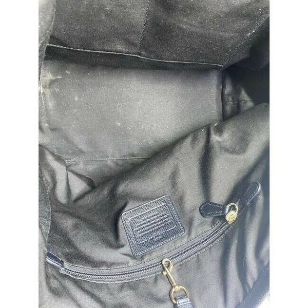 COACH XL Black Leather Shopping Tote Bag