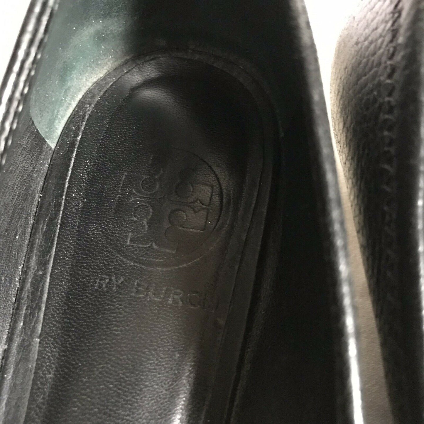 TORY BURCH Black Peep Toe Wedge Sz 8