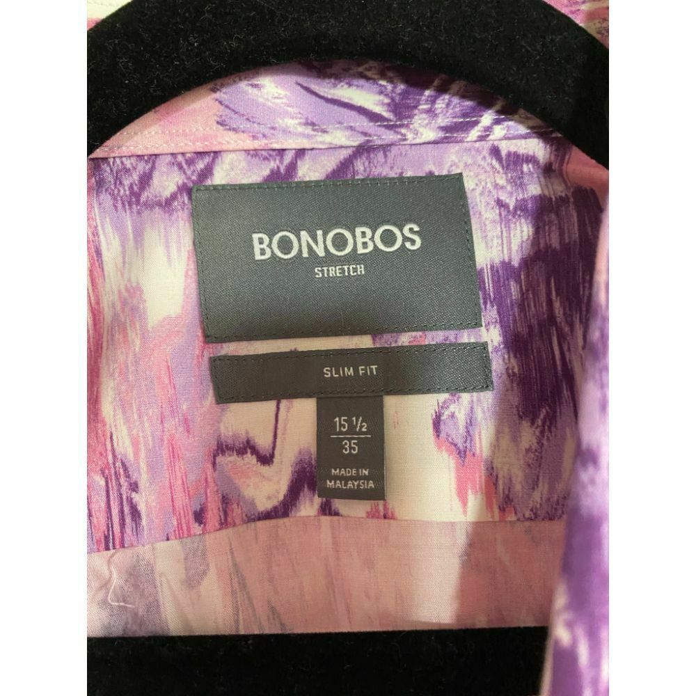 BONOBOS Pink Purple Printed Long Sleeve Button Down Shirt Size 15.5