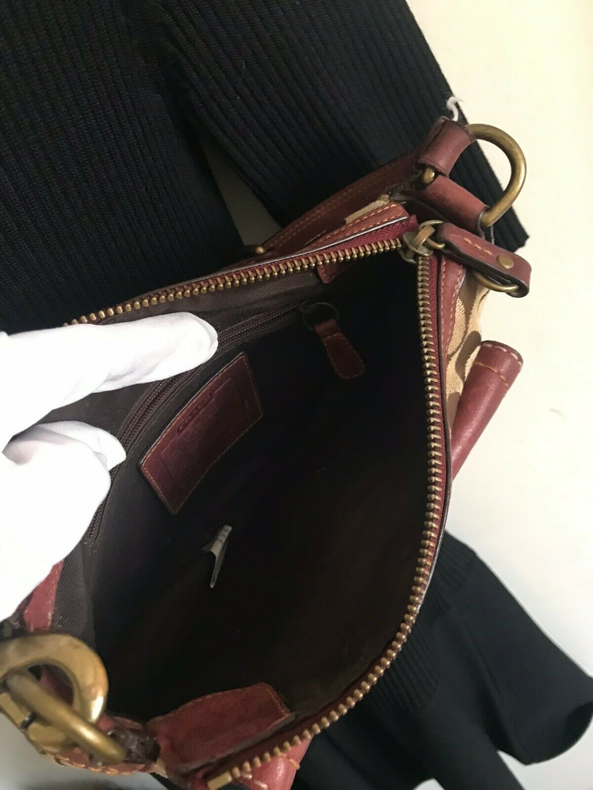 Coach Brown Interwoven Jacquard Bag