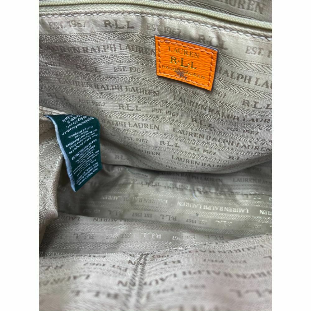 Lauren Ralph Lauren Orange Large Leather Shoulder Bag