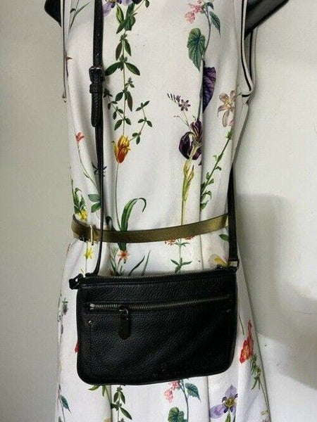 cole haan black leather cross body bag