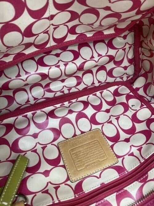 coach large pink nylon shoulder bag