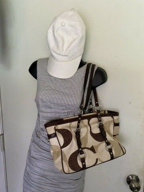 Coach Purse Brown Canvas Shoulder Bag