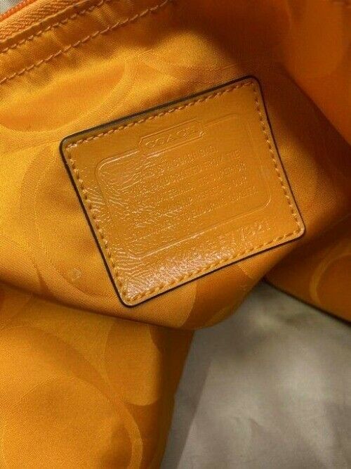 coach shopping xl orange fabric tote