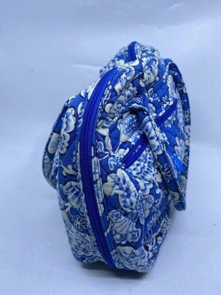 Vera Bradley Large Quilted White Blue Shoulder Bag