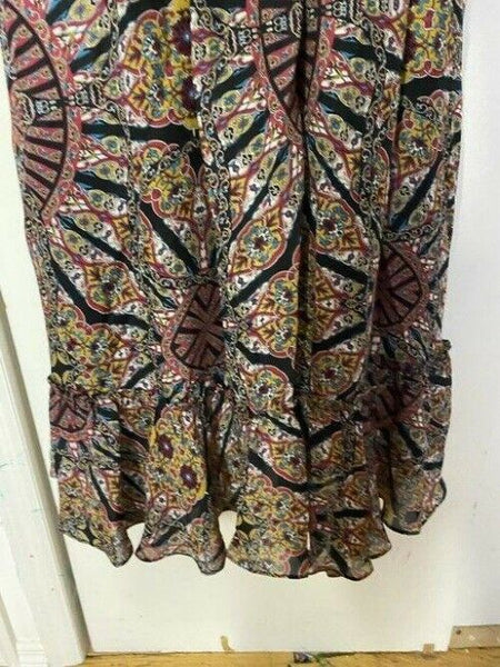 nicole miller multicolor new paisley smocking msrp long formal dress