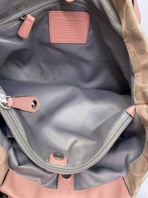 coach msrp pink silver fabric cross body bag