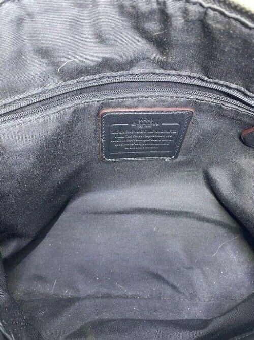 coach medium size black gray jacquard fabric cross body bag