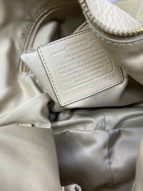 coach beige leather shoulder bag