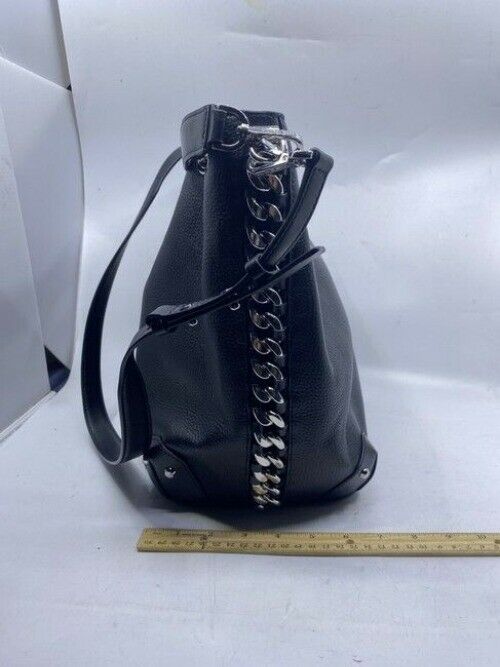 Michael Kors Bucket Alanis Medium Black Leather Shoulder Bag