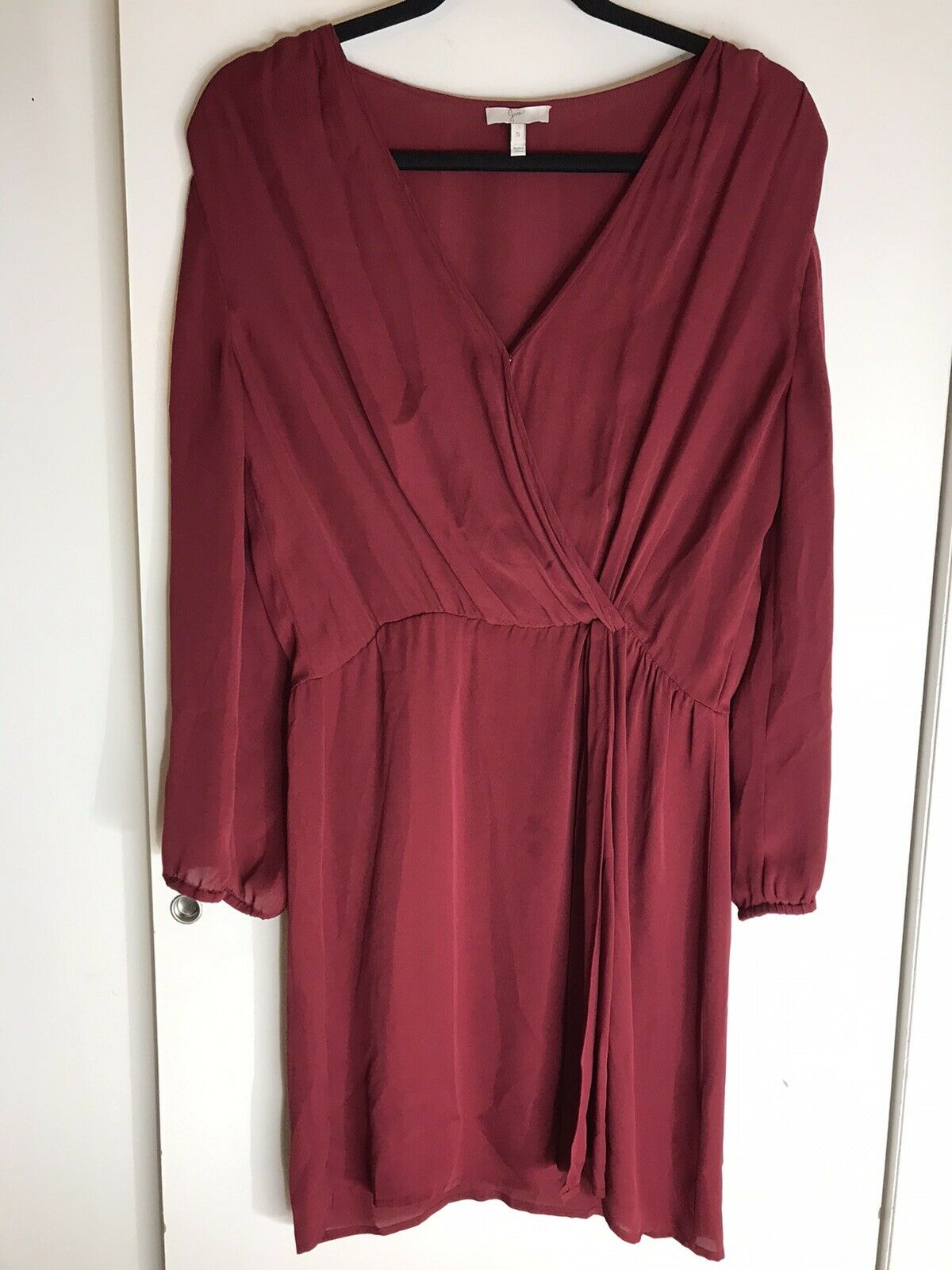 Joie  Burgundy Silk Dress Size Small