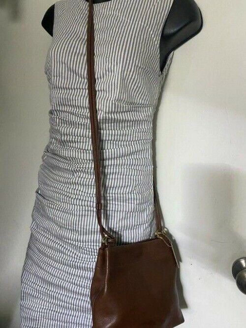 coach vintage brown leather cross body bag