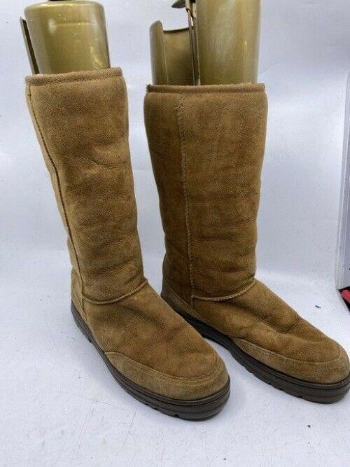 Ugg Australia Brown Tall Rugged Bootsbooties Size Us