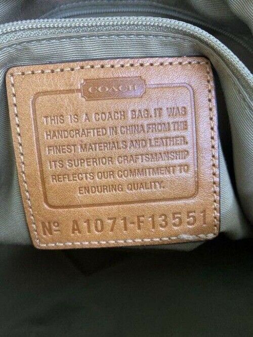 coach bag yellow brown fabric tote