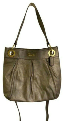 coach medium w adjustable strap gold leather cross body bag