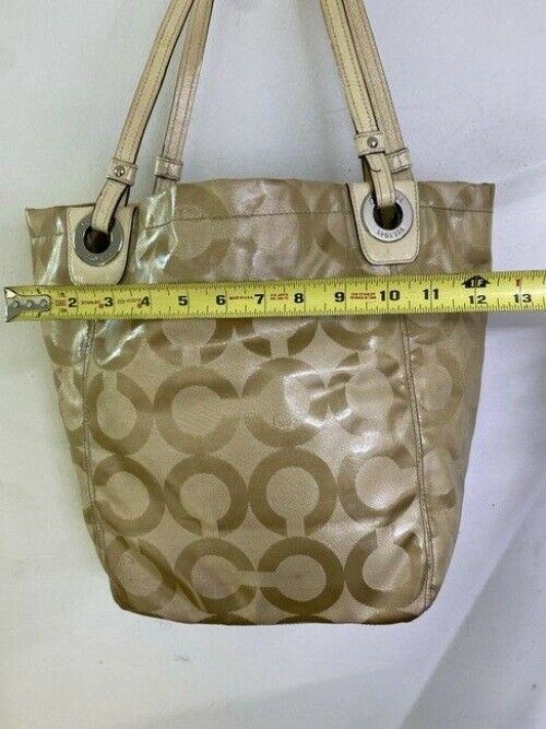 coach large tan fabric tote