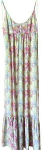 nicole miller pink blue green msrp long casual maxi dress