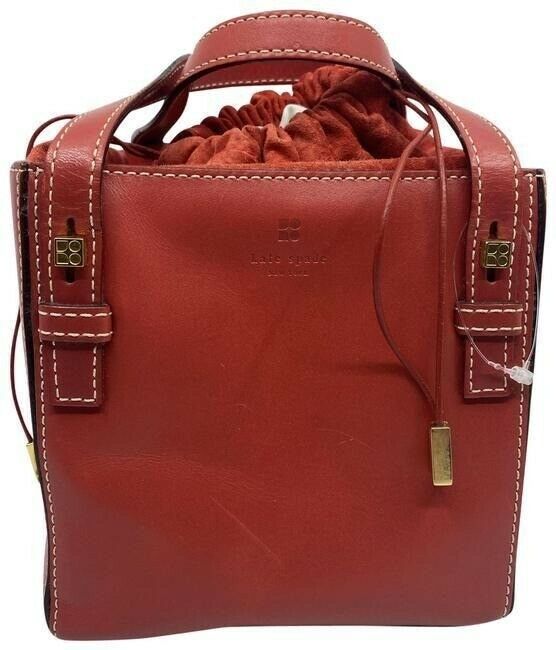 kate spade box red leather tote