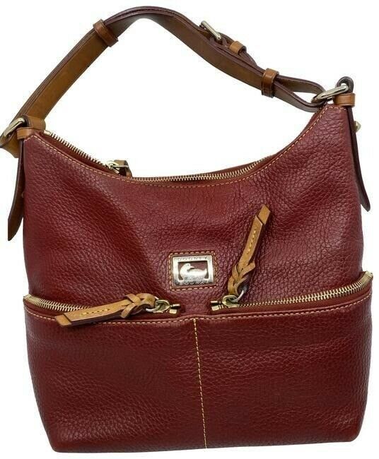 dooney and bourke red leather hobo bag