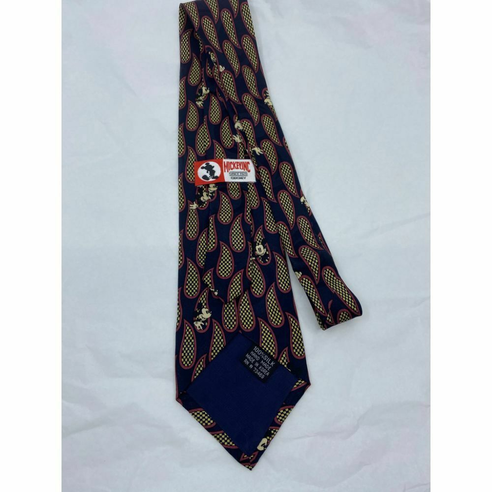 MICKEY MOUSE Disney Neck Tie Black Green Hand Made 100% Silk