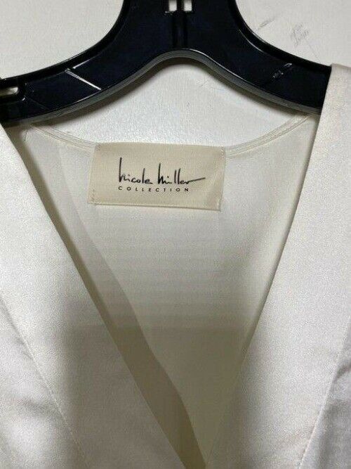 nicole miller white new ls body suit msrp