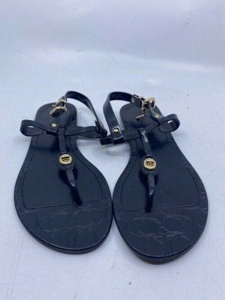 Coach Black Unique Adjustable Sandals Size Us