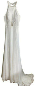Unbranded White Haltered Gown Long Formal Dress