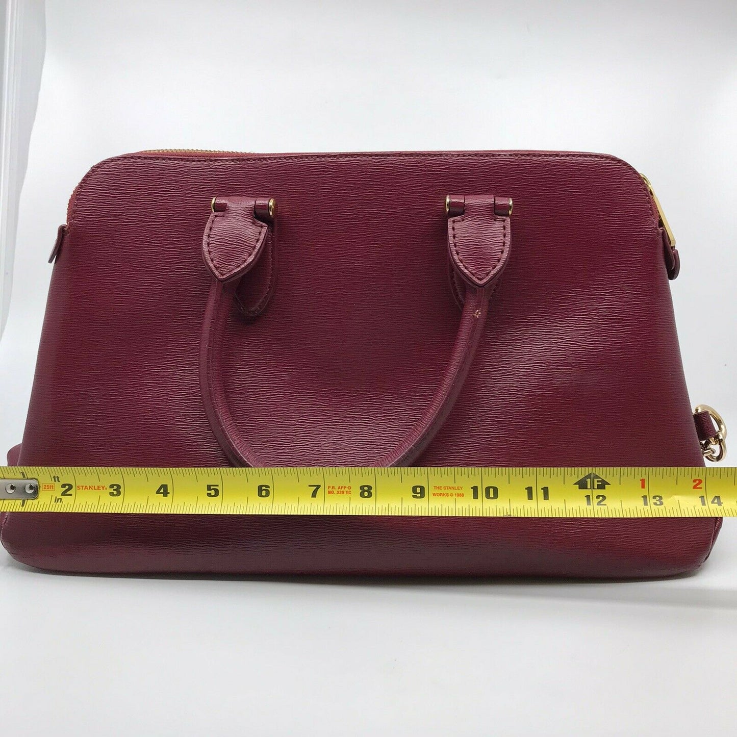 RALPH LAUREN Medium Brown Leather Logo Tote