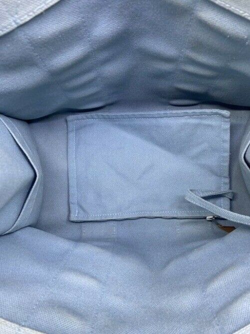 Hermes Deauville Toile Plage Mm Blue Cotton Tote
