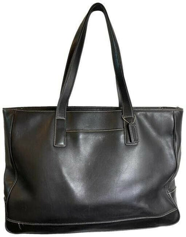coach bag xl vintage black leather tote