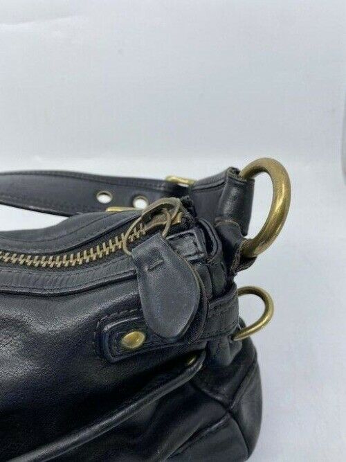 coach vintage black leather tote