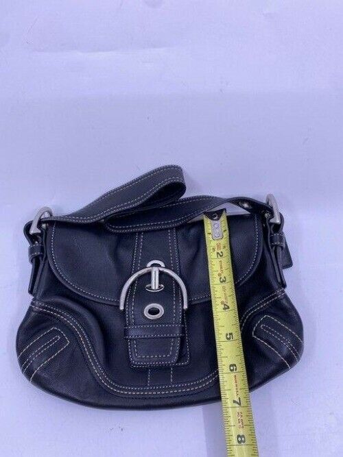 coach small handbag black leather tote