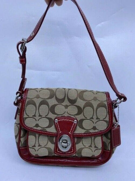 Coach Small Red Tan Hobo Bag