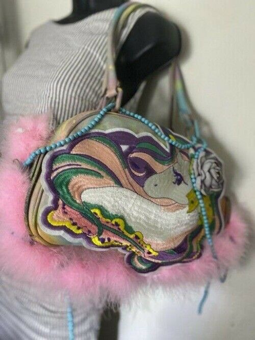 Marc Jacobs w hand shoulder customized by me w applique multicolor shoulder bag
