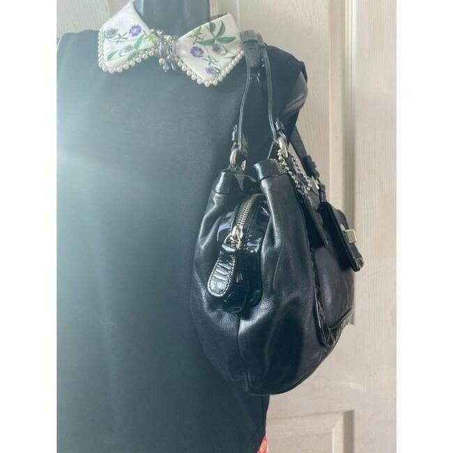 COACH Large Black Leather Shoulder Bag