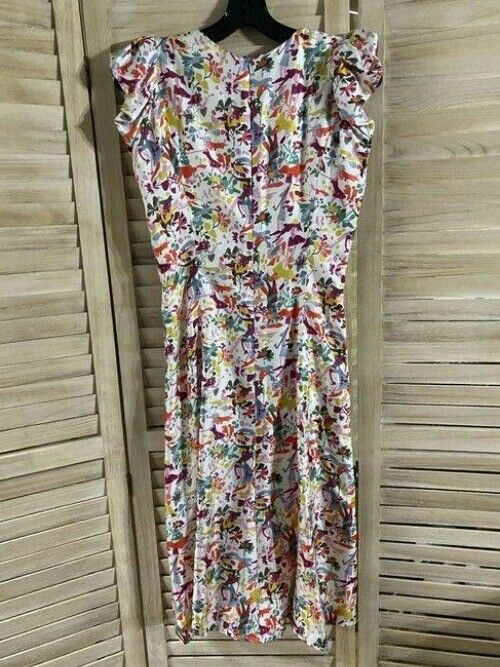 Carolina Herrera Multicolor Nwot Floral Mid Length Short Casual Dress