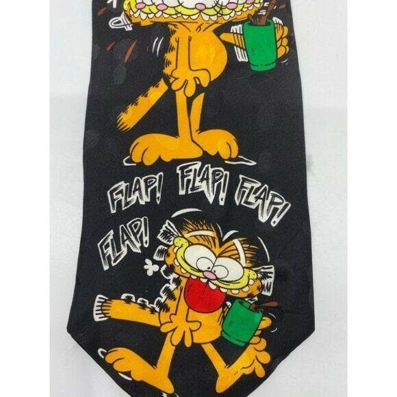 NWT Garfield Neck Tie Coffee Me Black Orange