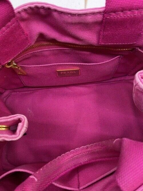 Prada Shopping Tote Canapa Logo Fuxia Shoulder Bag