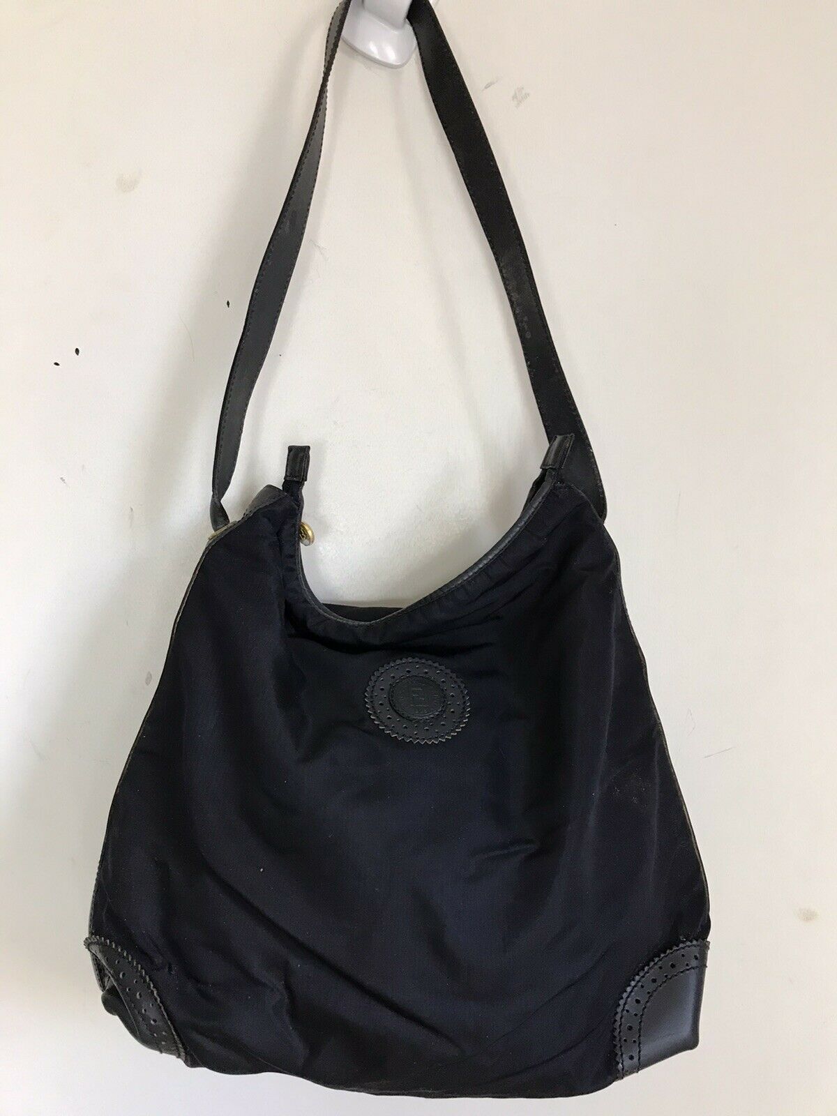 FENDI Vintage Black Nylon Tote Bag