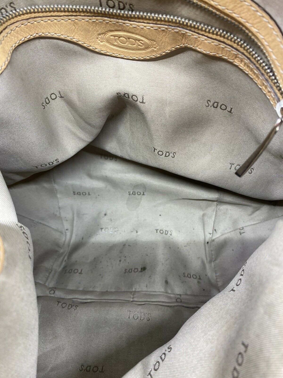 TOD’S Large Laminated Fabric  Tote Bag W/ Strap