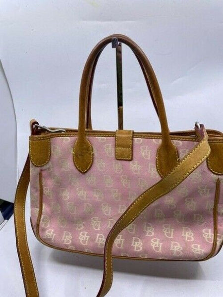 Dooney And Bourke Dual Purpose Pink Canvas Shoulder Bag